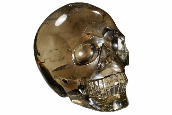 Carved, Smoky Quartz Crystal Skull #118111